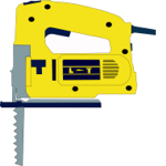 yellow electric saw